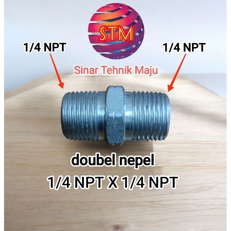 doubel nepel 1/4 NPT X 1/4 NPT