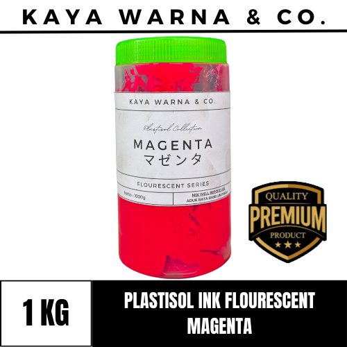 

Tinta Sablon Plastisol Ink MAGENTA Fluorescent Series KAYA WARNA & CO. (1kg)