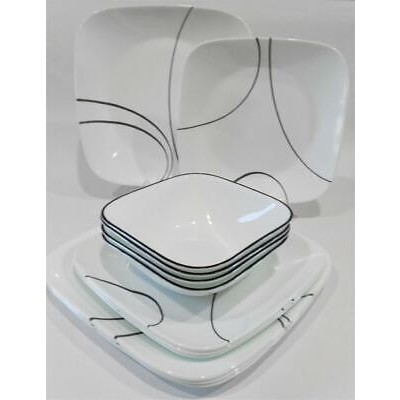 CORELLE PIRING GELAS MANGKUK - CORELLE SQUARE LIGHTWEIGHT VITRELLE