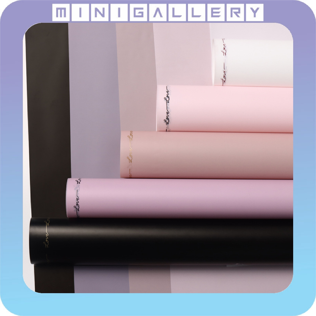 

20 LEMBAR Kertas Buket Motif Love Letter Border Cellophane Flower Wrapping Hand Bouquet KB6040