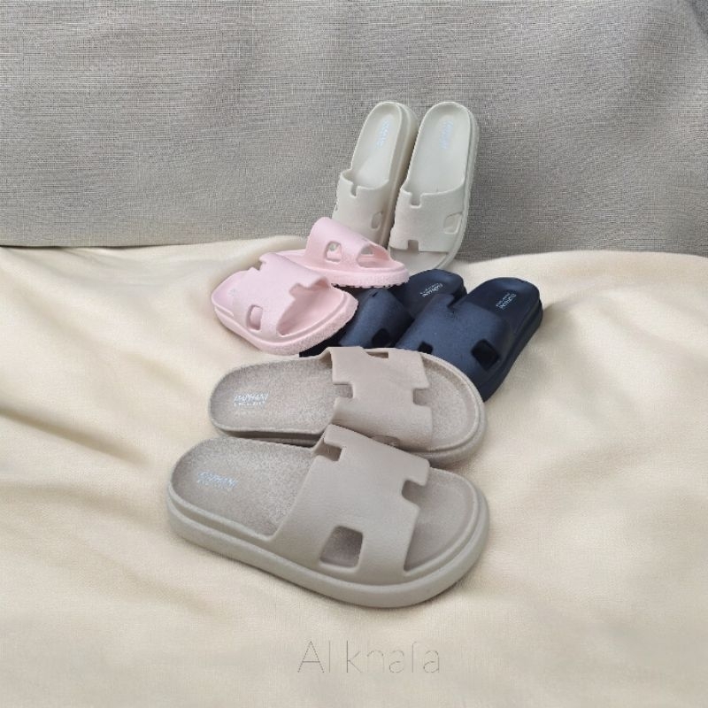 sandal selop wedges eva sendal slop wedges wanita