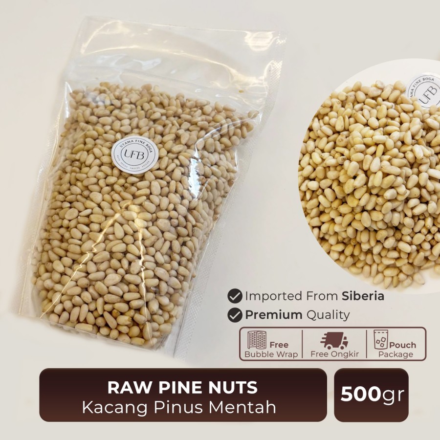 

Kacang Pinus Mentah / Raw Pine Nuts 500 Gram