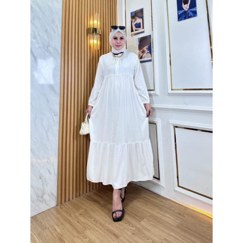 Gamis Polos Rayon Import Model terbaru /Gamis Long Tunik/Gamis Terbaru Gamis kekinian Busui Frendly