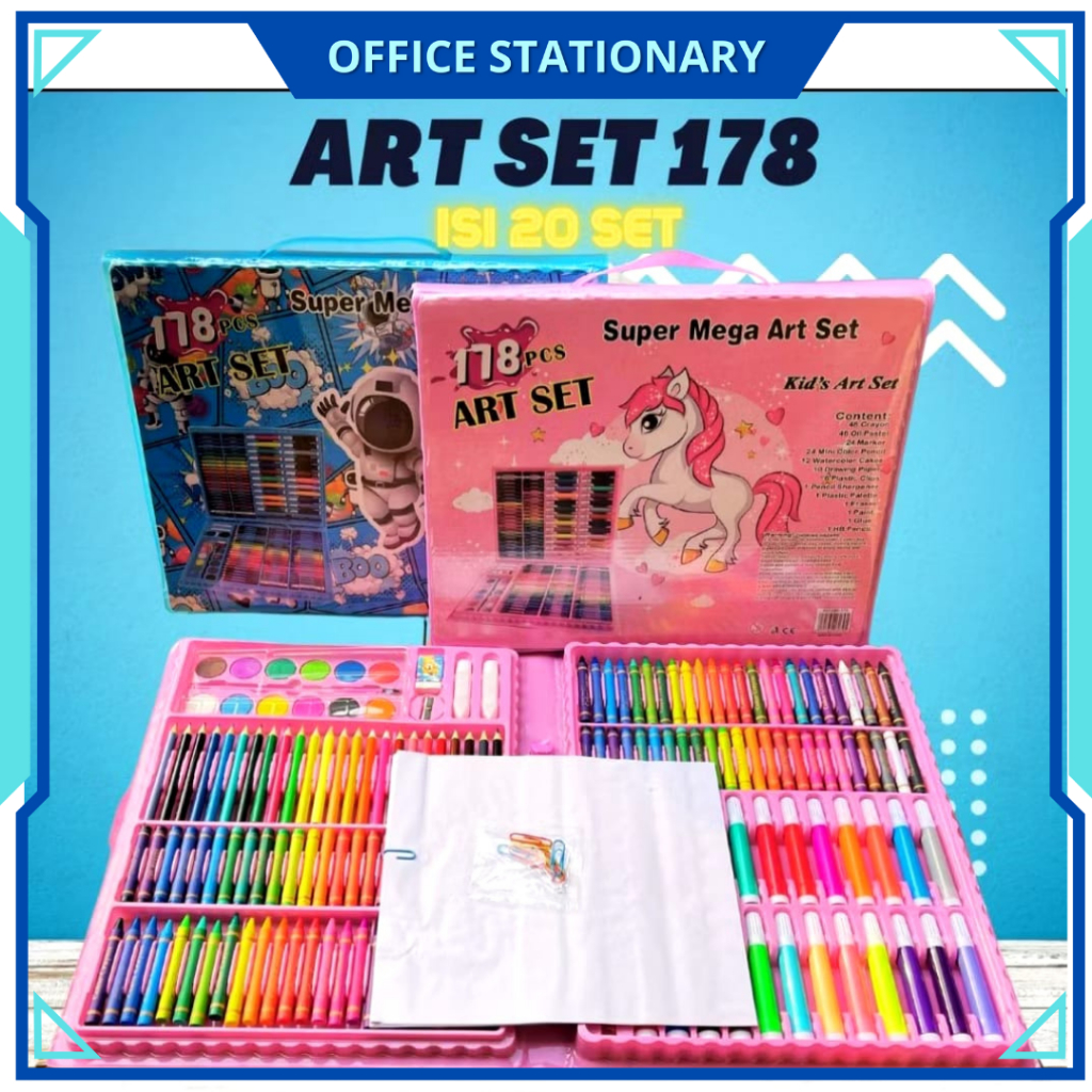 

OFS Crayon Pensil Warna ART SET 178 PCS Anak Pensil Warna Crayon ISI ( 178 pcs )