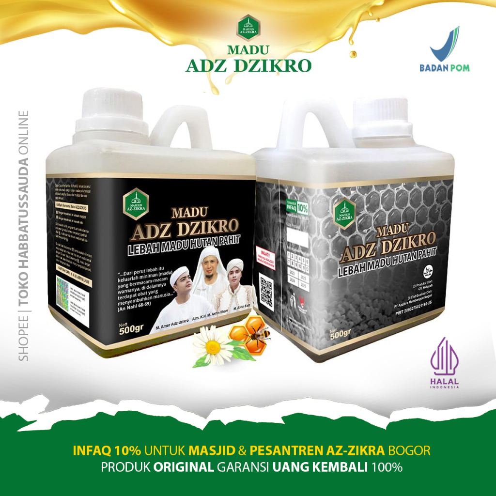

Adz Dzikro Madu Az Zikra Original Asli 100% Hitam Pahit 500 gr