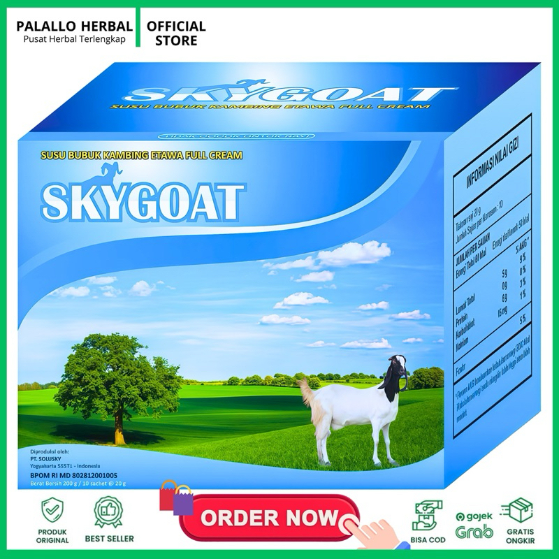 

BPOM SkyGoat Susu Kambing Etawa Original dan Krim Bubuk Rasa Original Per Box isi 10 Sachet