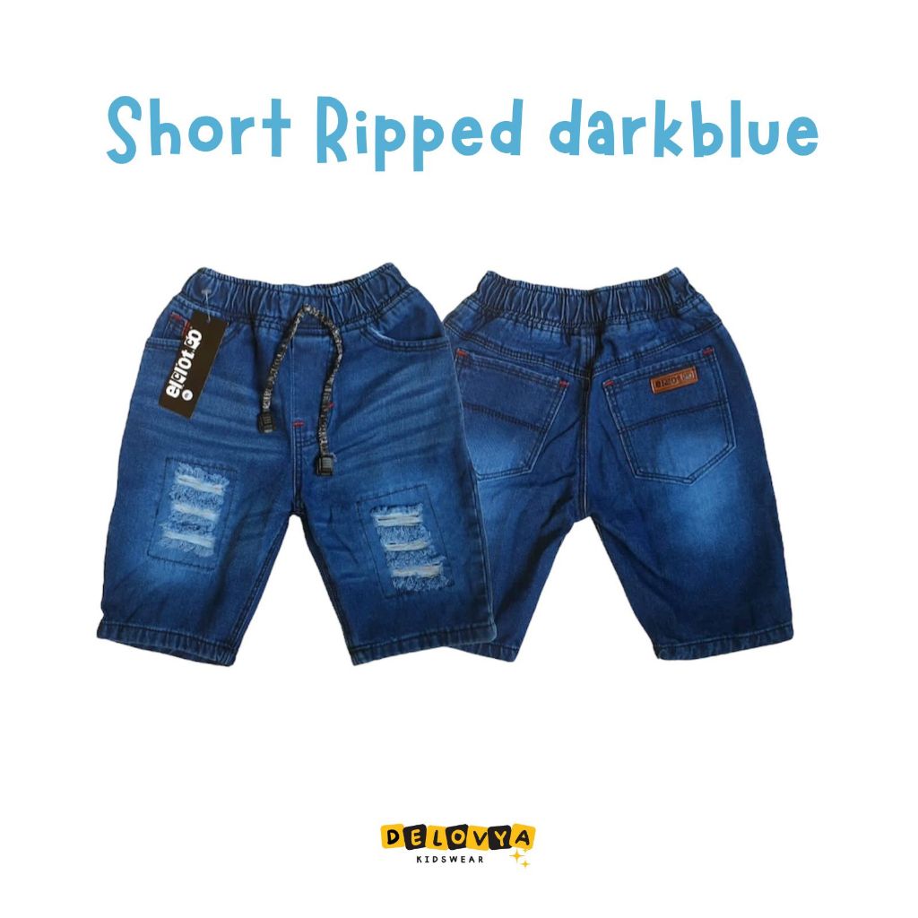 Short Ripped Celana Jeans Pendek anak laki laki 2 - 12 tahun