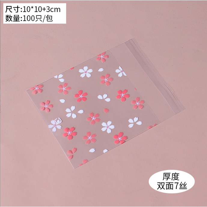 

POPIBake 10x10cm 100pcs plastik cookies BUNGA roti plastik opp kue donat perekat seal 10X10 10CMX10CM 10CM X 10 CM