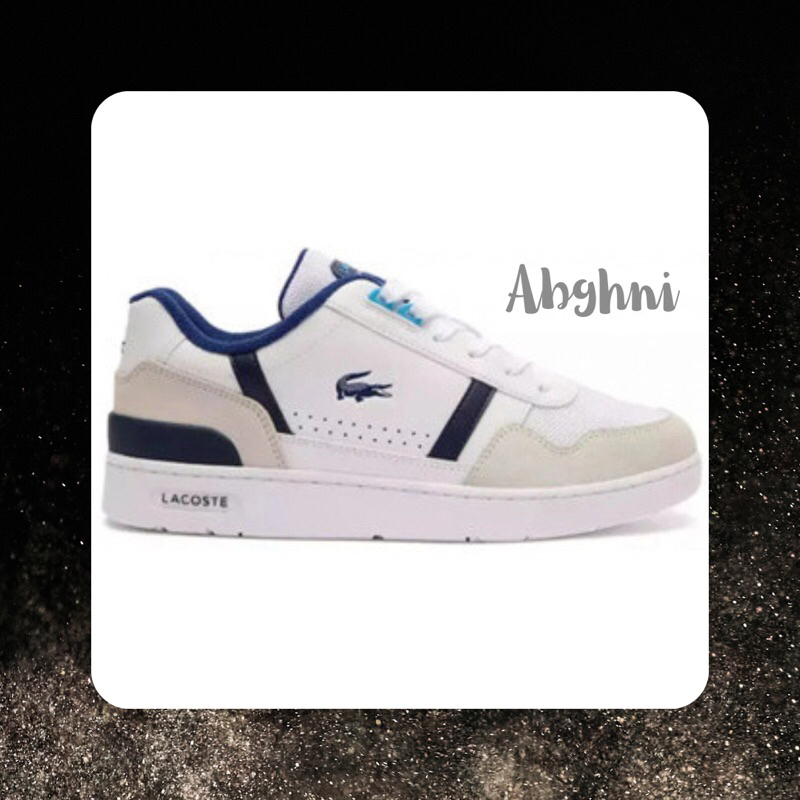 [PL] Sepatu Pria Sneakers Lacoste Leather White Blue Size 42 - Preloved