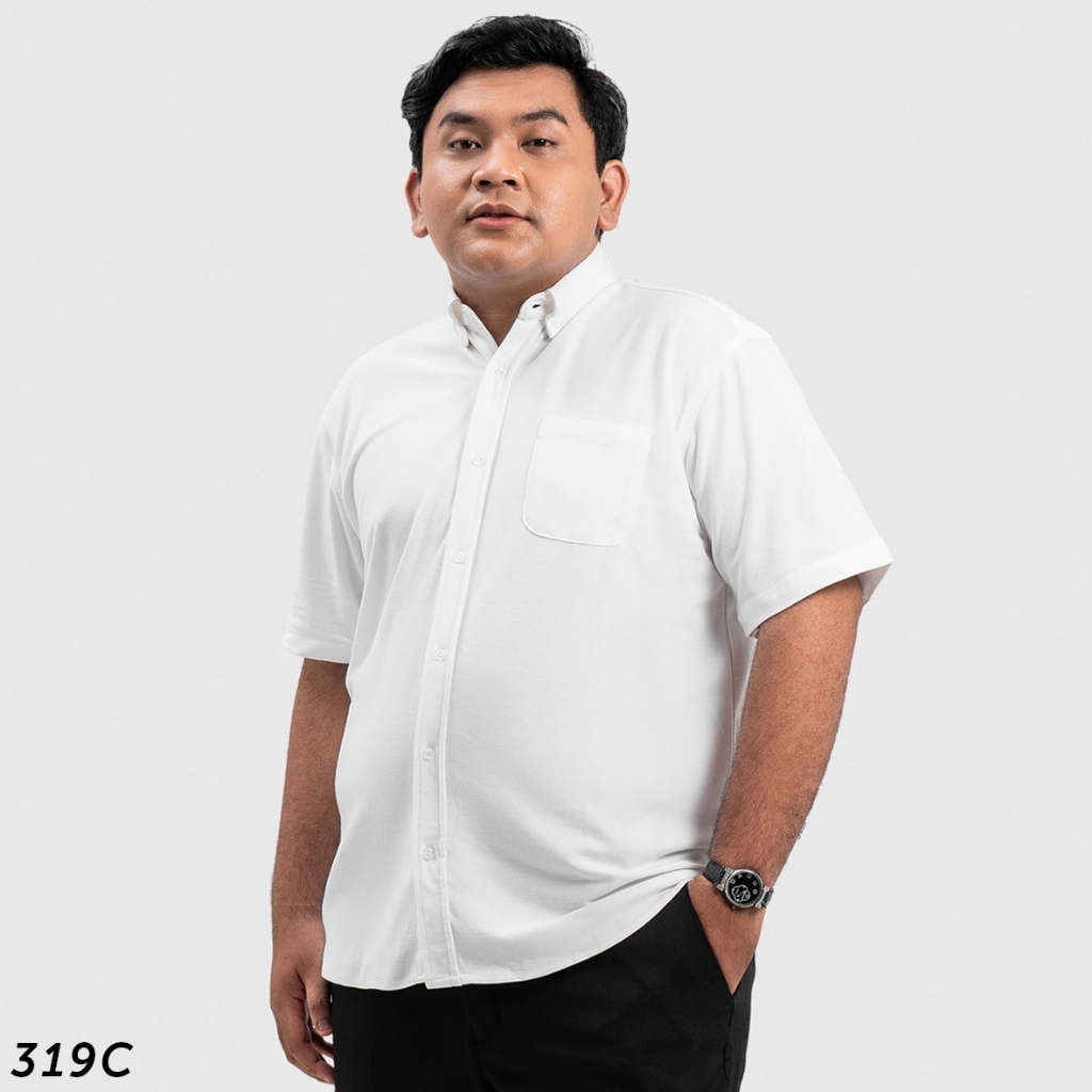 HSRM - Pique Basic Shirt Big Size Short Sleeves White