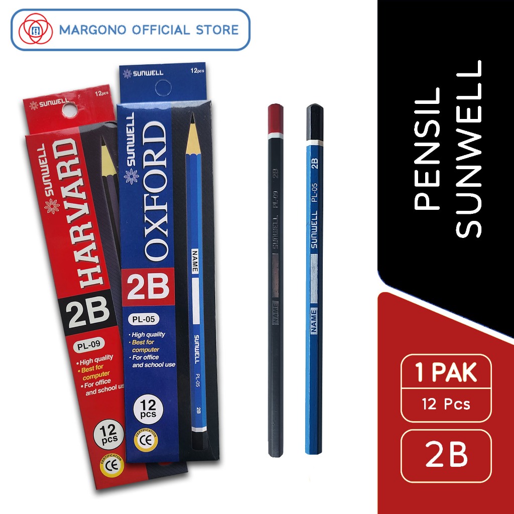 

Sunwell Pensil 2B Ujian Kayu / PL-09 Harvard / PL-05 Oxford - isi 12 pcs