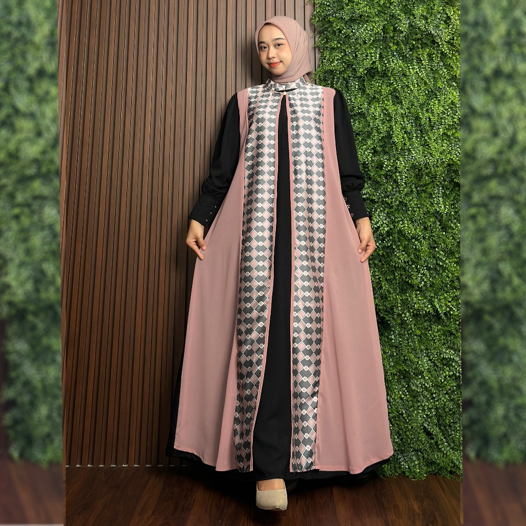 Soraya Dress- Walfis X Ceruty Polos Busana Muslim Remaja Dewasa By Es-Ha Scarf