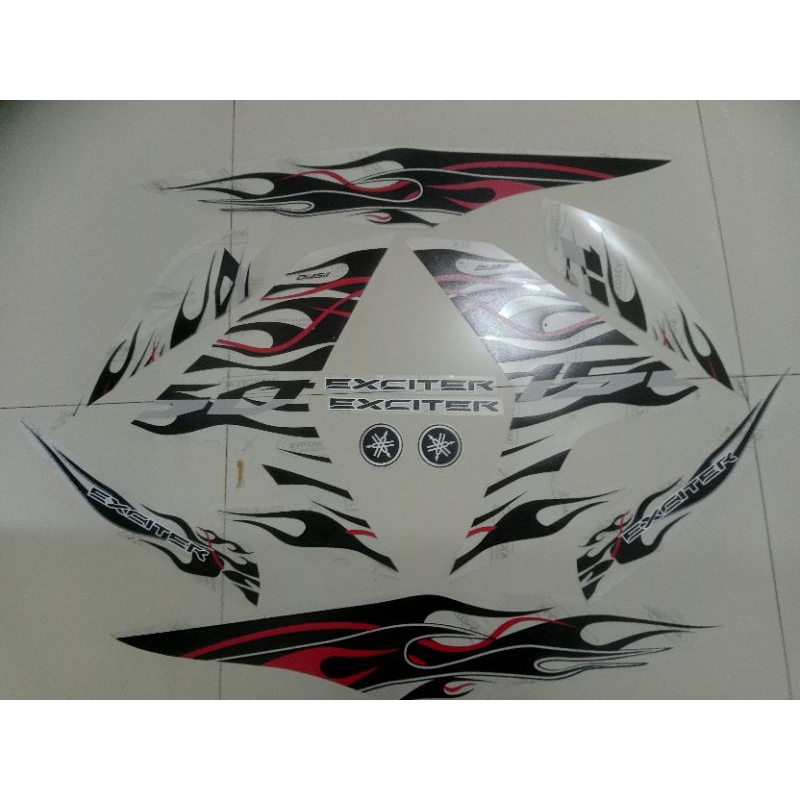 STRIPING STICKER TRANSPARAN MX KING MOTIF API EXCITER TERBARU