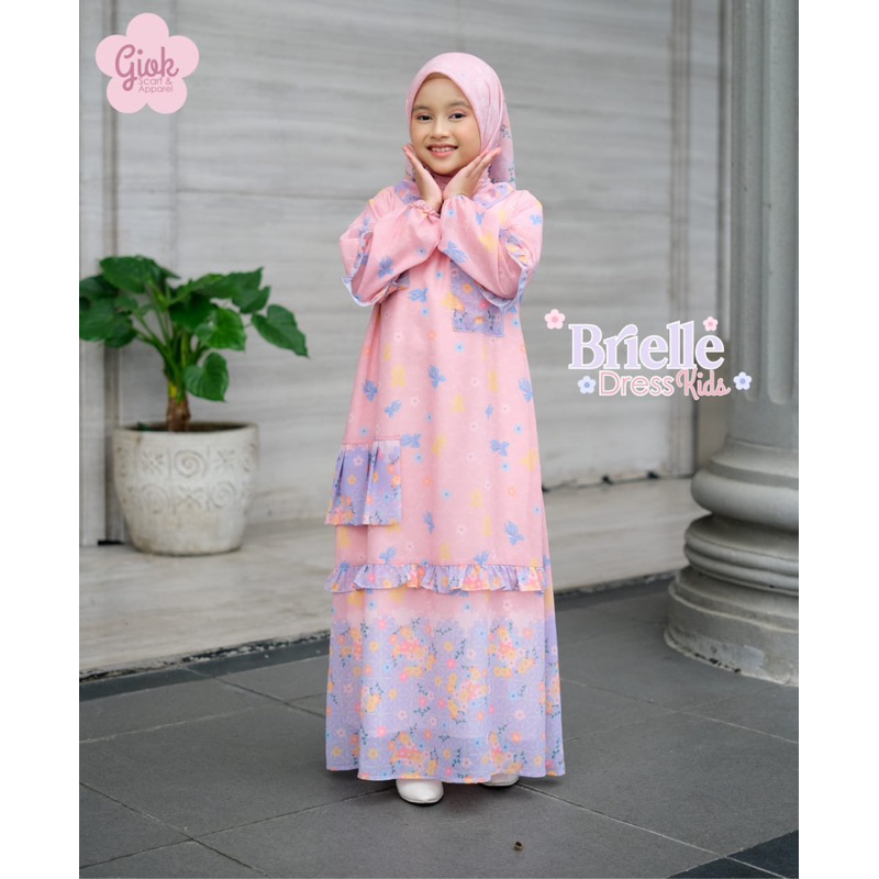Brielle Dress Kids by Giok Scarf - Dress Printing Couple Ibu Anak
