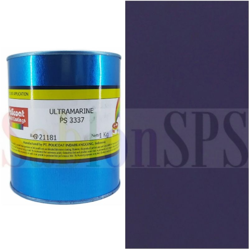 

POLICOAT PS ULTRAMARINE 3337 CAT SABLON PVC BASIS MINYAK 1KG