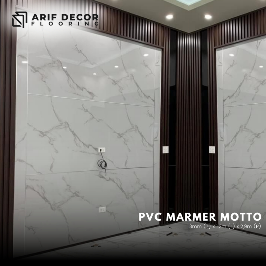 PVC Marmer dinding panel MOTTO tebal 3mm murah - backdrop tv