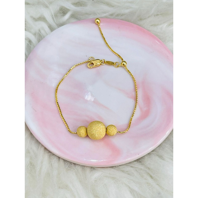 gelang serut bola pasir besar kecil cantik emas asli kadar 700