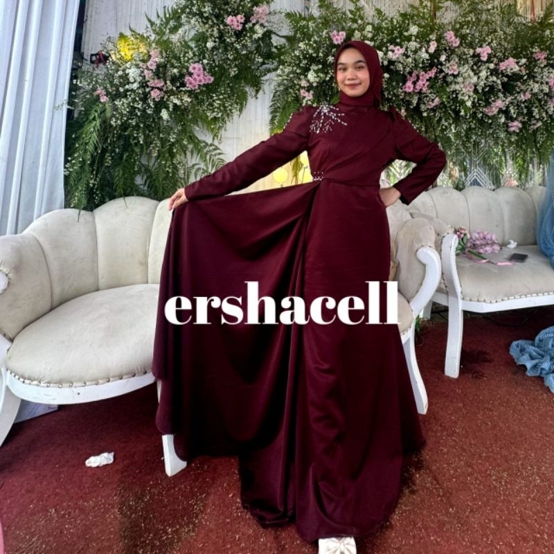 Dress Chalia bahan maxmara silk dress kondangan dress pesta