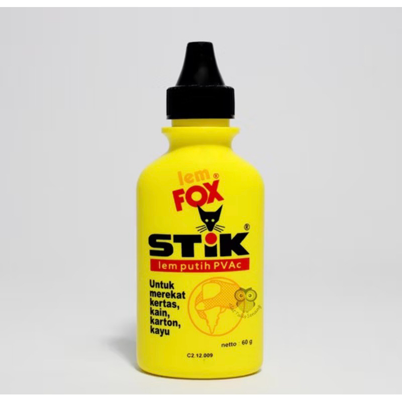 

Lem Fox Stik / Lem Putih / Lem Kertas Putih Merk Fox Botol 60 gram