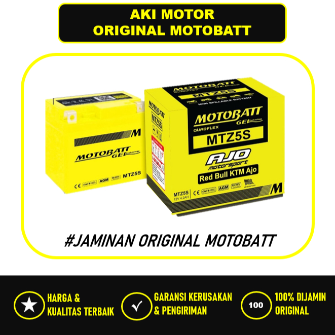 Aki Original Motobatt New Mio, Fino, X-Ride