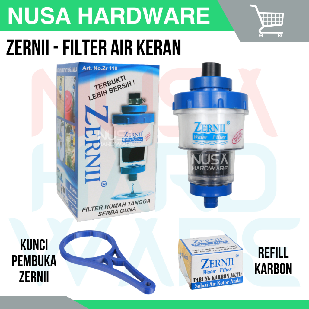 Zernii Original Filter Air Keran Rumah Tangga Serba Guna / Zerni Water Filter 1 Set Lengkap Saringan