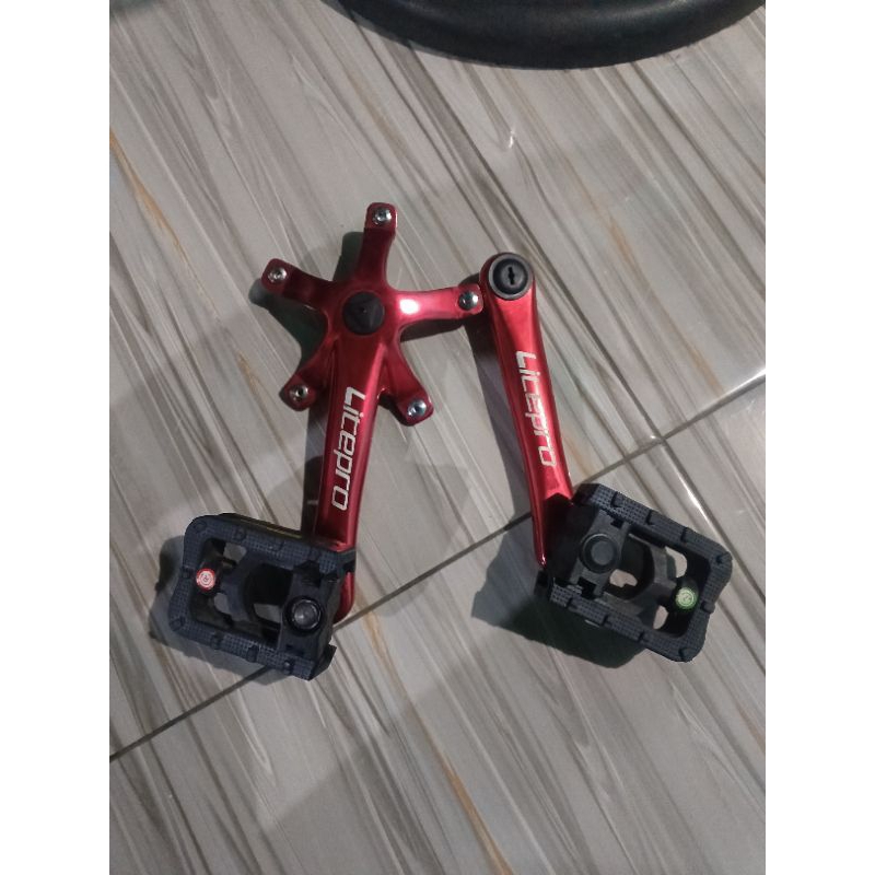 Crankset litepro BB kotak bracket bottom kotak bonus pedal lipat
