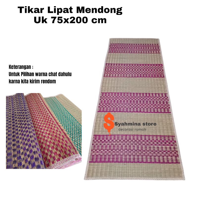 Tikar Lipat Mendong Uk 75x200 cm Tikar Lesehan Rami Mendong Tebal kuat Berkualitas