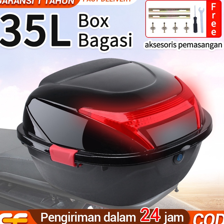 Harga Murah Ready stock  Epic Finds Box motor belakang 35 Liter  bagasi motor Helm Sepeda Motor Baga