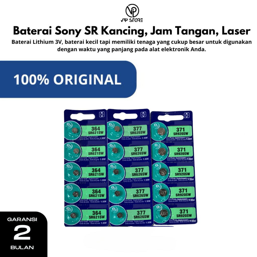 *️⃣GARANSI*️⃣ Baterai SONY ORIGINAL SR 626 SW, SR 621 SW, SR 920 SW ,SR 927 SW BATERAI KANCING, JAM 