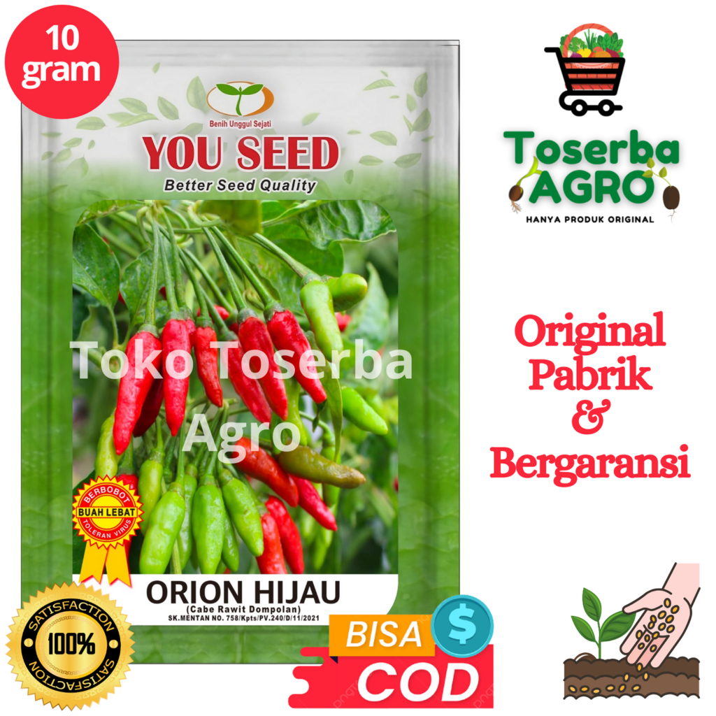 Benih Bibit Cabe Rawit Hijau Tahan Virus ORION HIJAU F1 10g You Seed