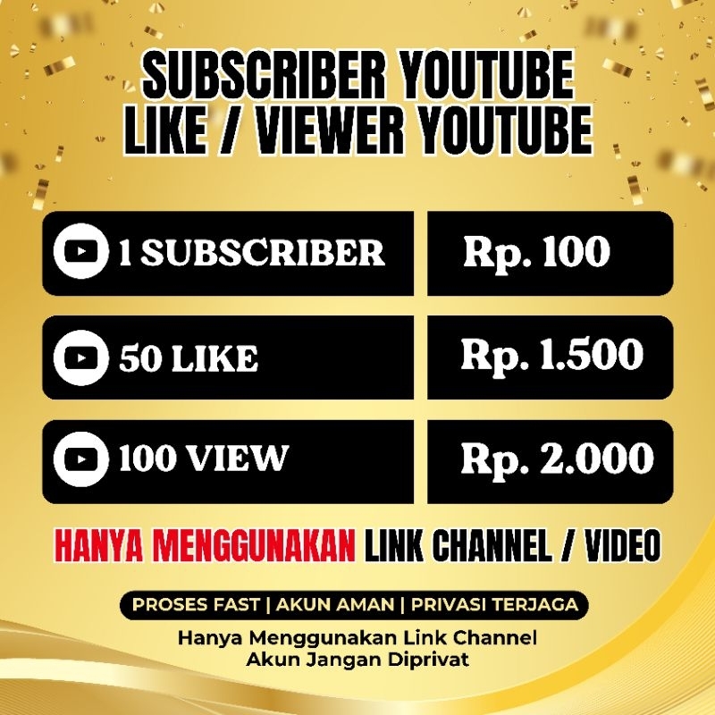 Subscribe Youtube Viewer Youtube Like Youtube Permanen Bergaransi Termurah