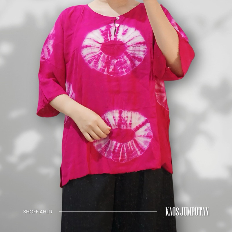 Kaos Batik jumputan/Atasan Kaos Bali Bahan katun Adem dan Ga tipis