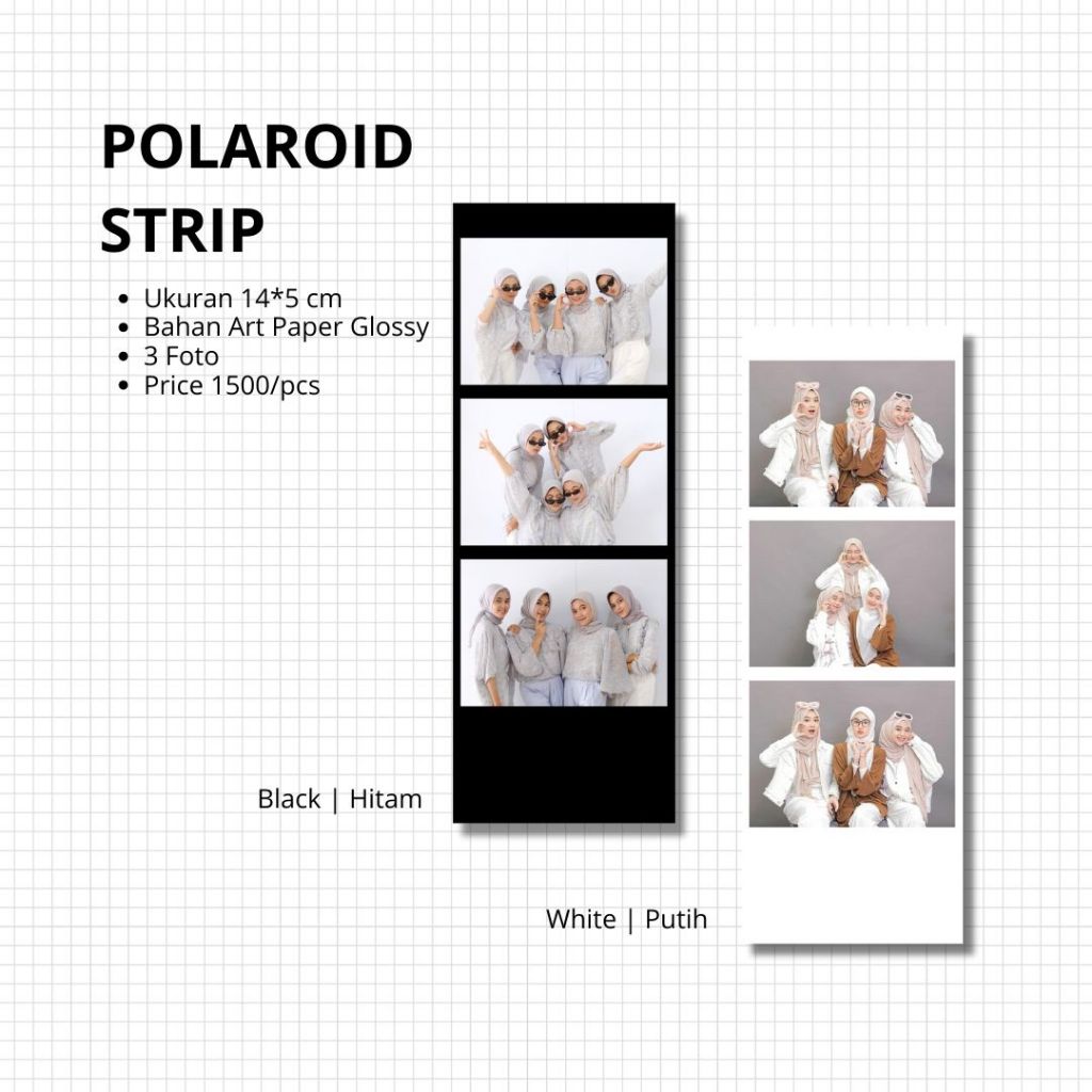 Polaroid Strip Hitam Putih | Cetak Foto Polaroid Strip