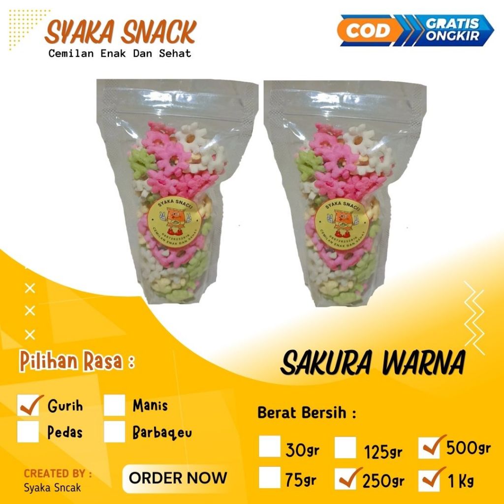 

Cemilan Sakura Riri / Snack sakura Ajisan - Kemasan Besar