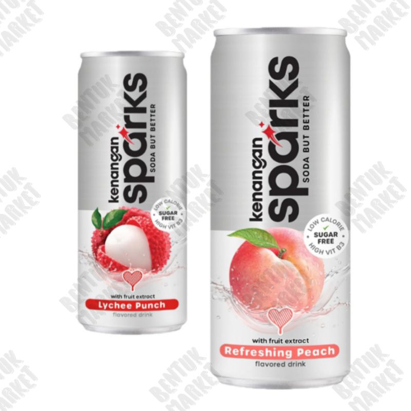

KENANGAN Sparks Lychee 250ml / KENANGAN Sparks Refreshing Peach 250ml / Minuman Karbonisasi