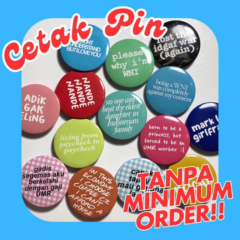 CUSTOM/CETAK PIN BUTTON SATUAN