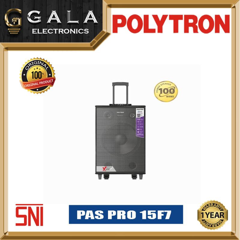 Speaker Trolley Polytron PAS PRO 15F7 Portable Aktif Free Mic 2 Pcs