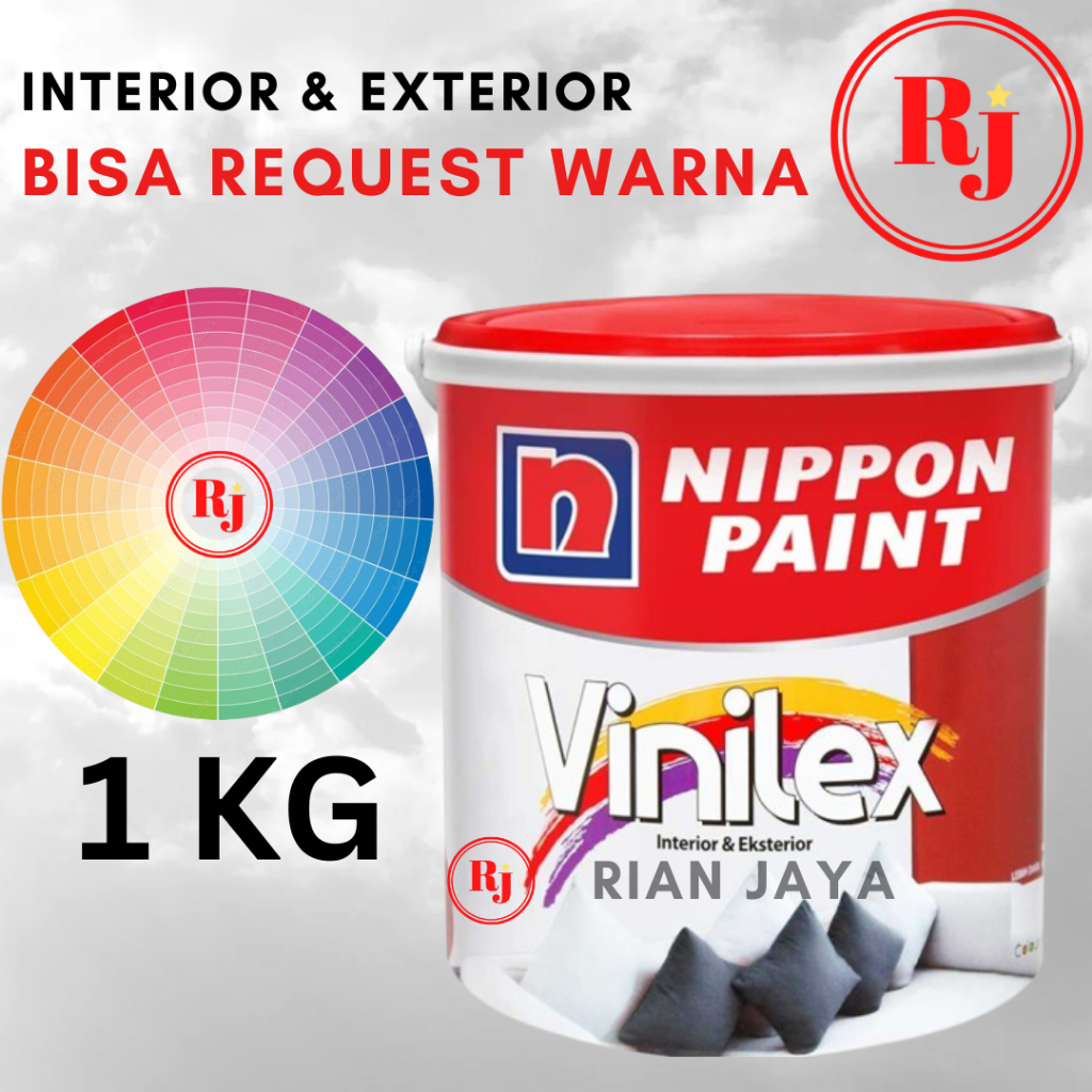 CAT TEMBOK INTERIOR EKSTERIOR VINILEX 1 KG / NIPPON PAINT TINTING / CUSTOM WARNA / CAT DINDING