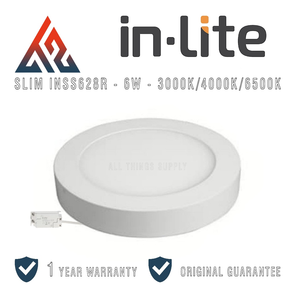 Inlite INSS628R LED Lampu Slim Downlight Panel Outbow Bulat 6W Putih / Kuning - In-Lite 6 W 6Watt 6 