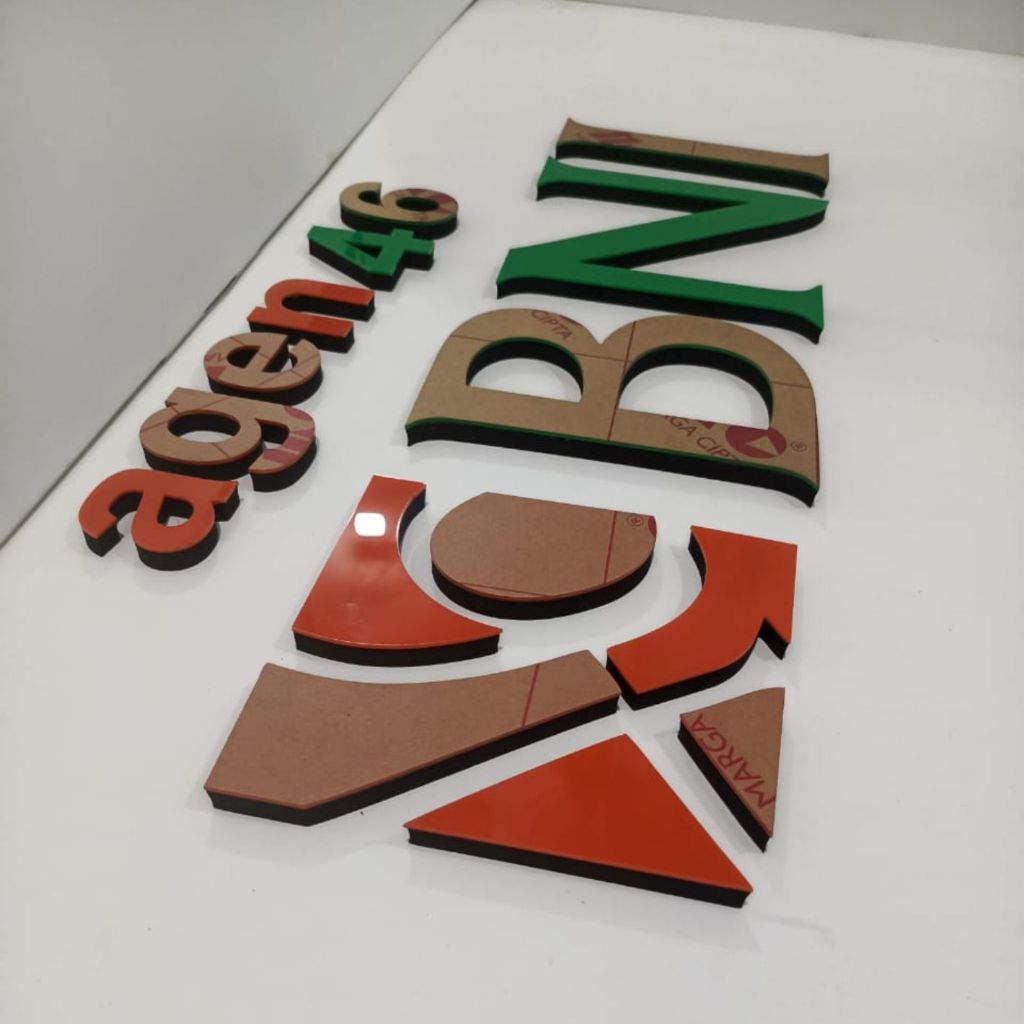 Agen BNI 46 BAHAN AKRILIK LAPIS SPON EVA BUSA ATI  MEREK NAMA TOKO Agen  BNI 46 SPON TEBAL 1cm