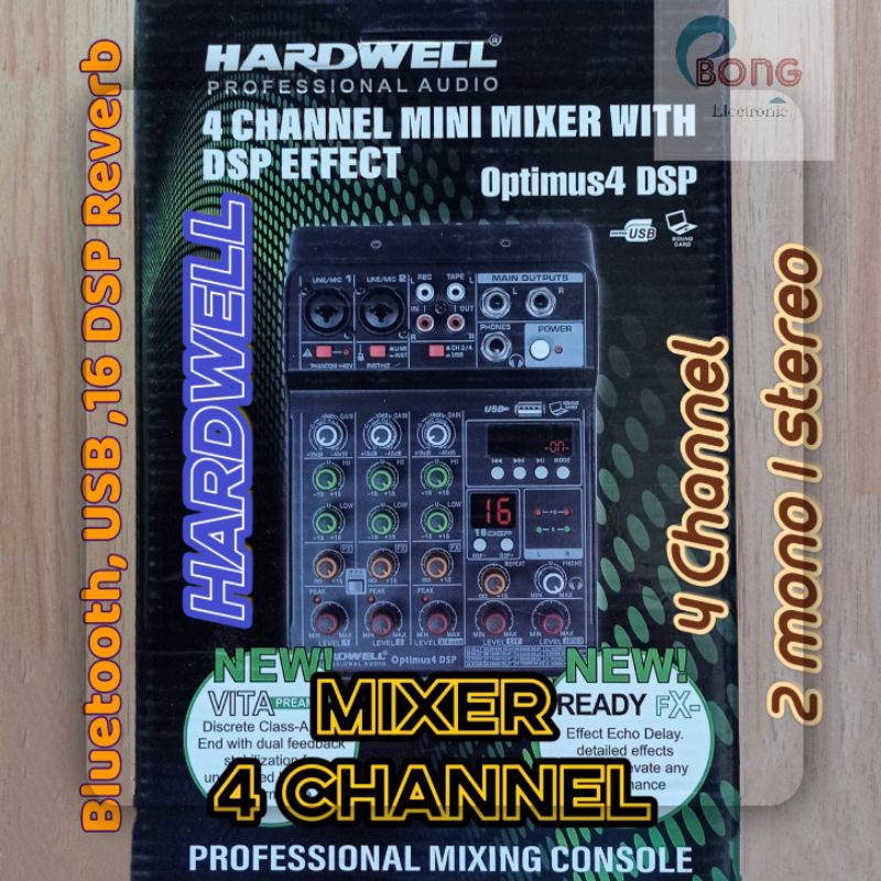 Mixer Mini 4 Channel Hardwell Optimus 4