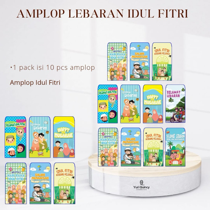 

(1 pack isi 10 pcs) Amplop/Angpau mini IDUL FITRI motif kemasan jajan lucu