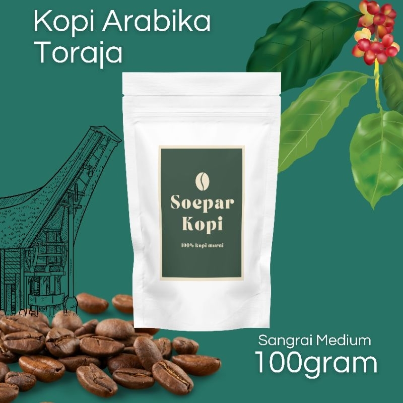 

Kopi Arabika Toraja sangrai medium 100% kopi murni tanpa campuran
