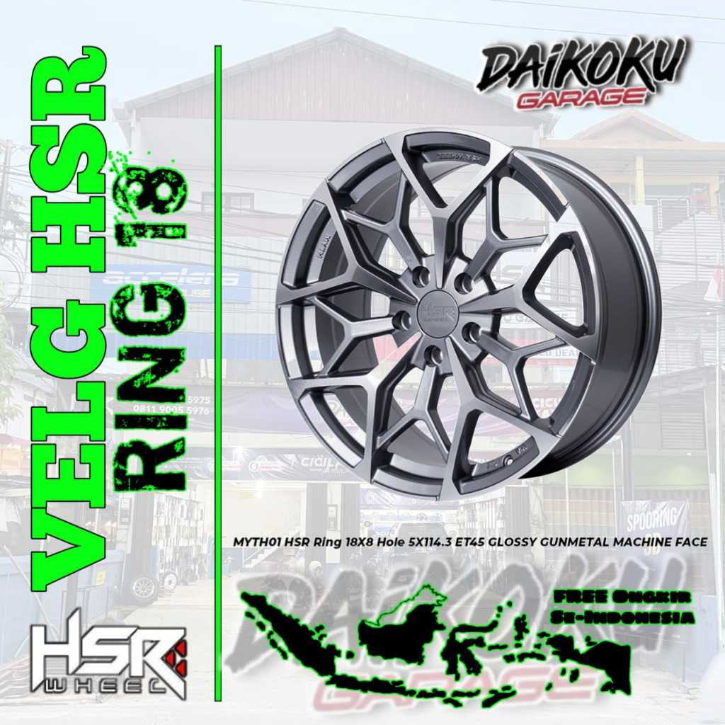 Velg Racing Mobil HSR MYTH01 Ring 18 Lubang 5x114,3 (Innova,Hrv,Xpander,Terios dll) Hsrbanjarmasin