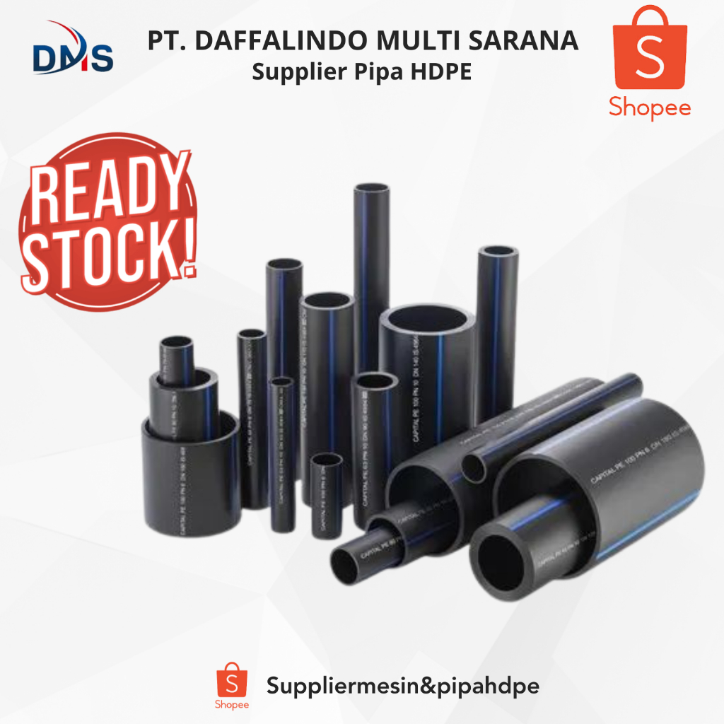 Pipa HDPE 16 Inch PN 10 (6 Meter/Batangan) Ready Stok