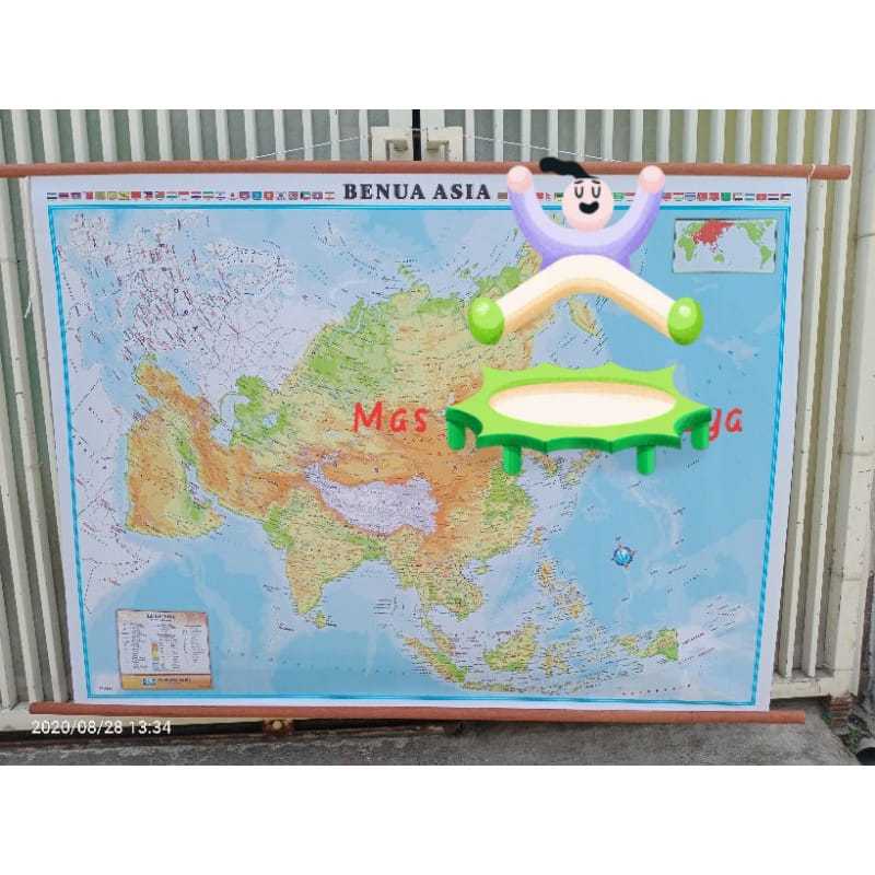 

Peta bingkai benua Asia sedang ukuran 125x85cm