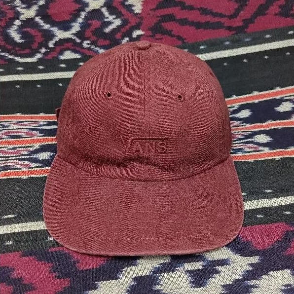 Topi Vans Court Side Hat Strapback Maroon Second Original