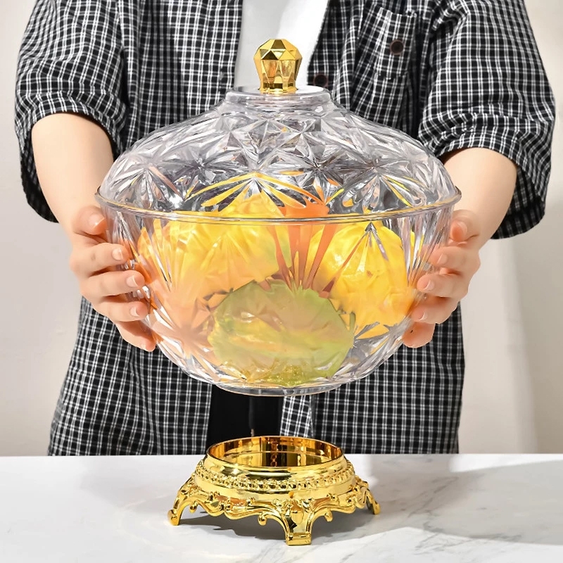 Tudung Saji Bulat Penutup Makanan Transparan / Wadah Mangkok Makanan Mewah Piring Buah RTamu