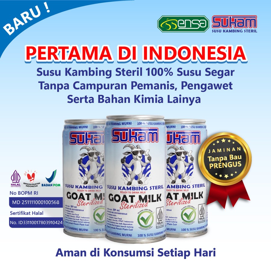 

Sukam - Susu Kambing Murni Bantu Jaga Kesehatan Tulang dan Sendi - 189ml