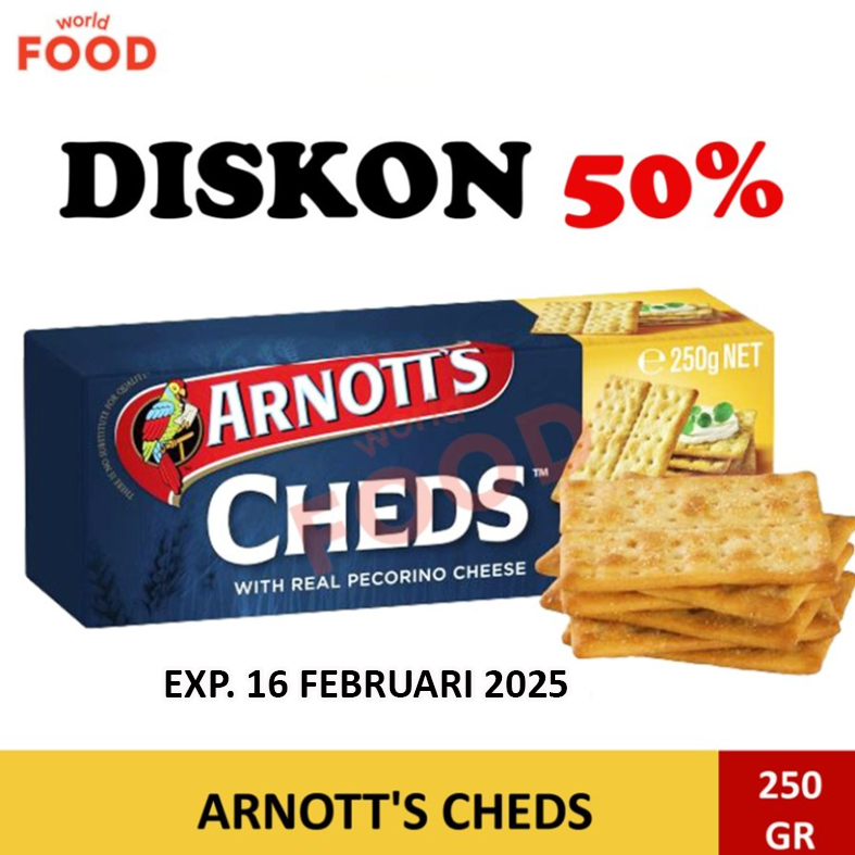 

ARNOTT'S CHEDS CHEESE CRACKERS 250GR *PROMO DISKON 50%